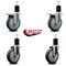 Service Caster 5'' Thermoplastic Rubber Swivel 1-3/4'' Expanding Stem Caster Set 2 Total Lock Brakes, 4PK SCC-EXTTL20S514-TPRB-2-S-2-134 - alternate 2